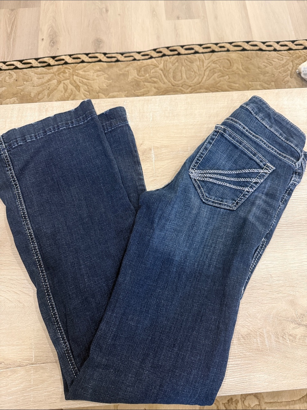 Ariat Dark Blue Boot Cut Jeans with Contrast Stitching